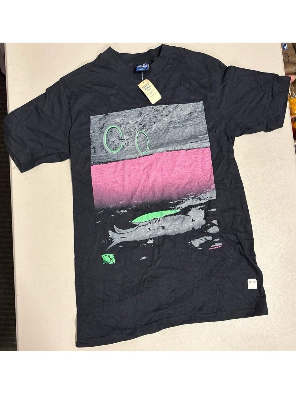 Vintage 1987 Ocean Pacific OP Single Stitch T-Shirt Sz M Bike Beach Graphic